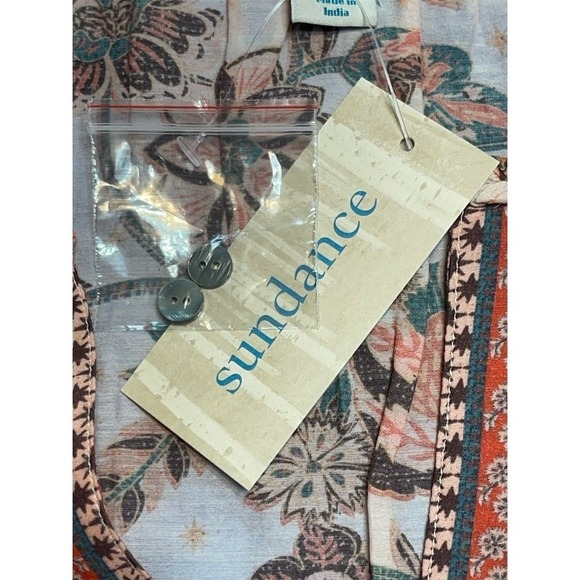 NWT Sundance XL Arvilla Petal Orange Floral Bohemian Blouse Long Sleeve Top - Picture 4 of 11